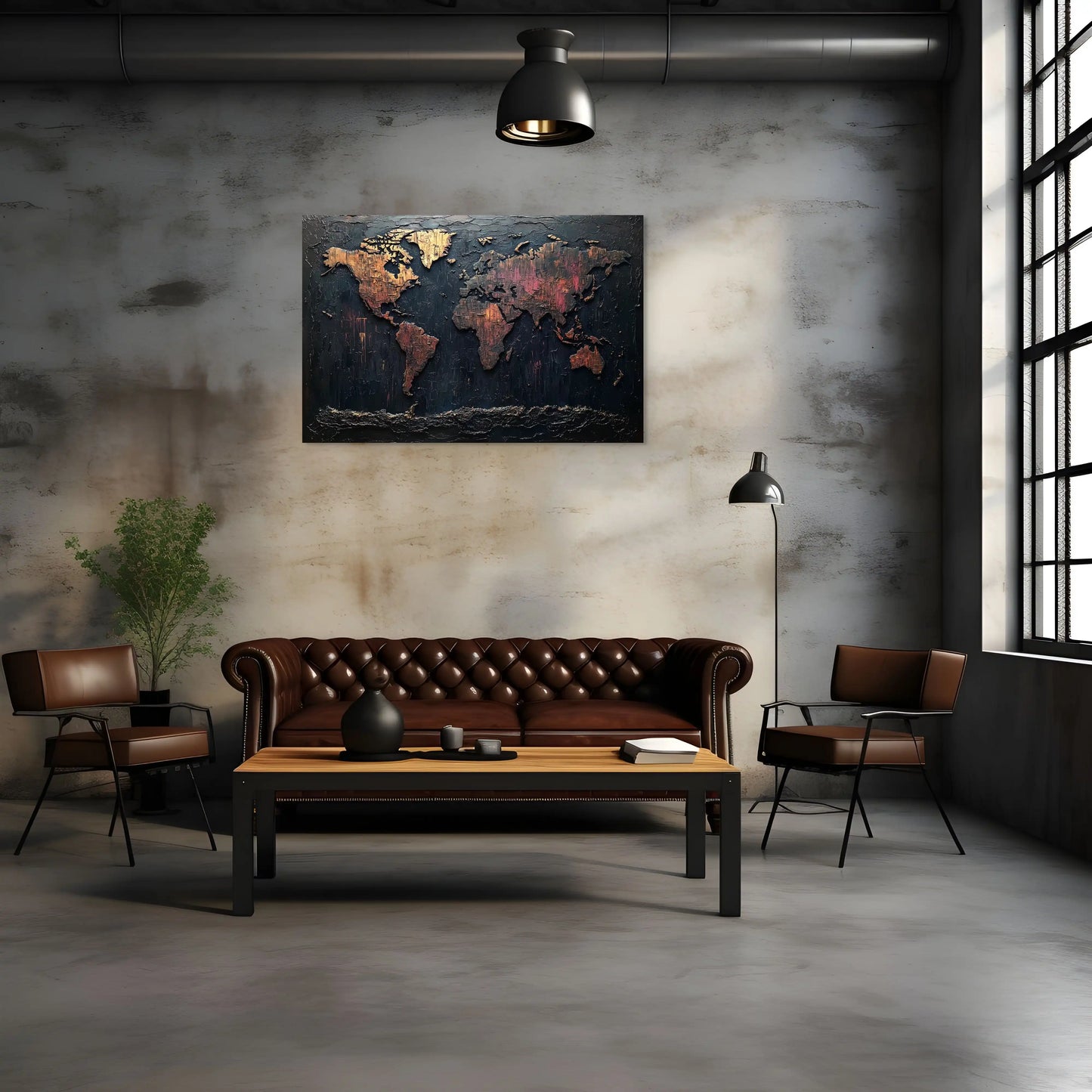 Tableau Carte du Monde Industriel Affiches, reproductions et œuvres graphiques Art Virtuoso