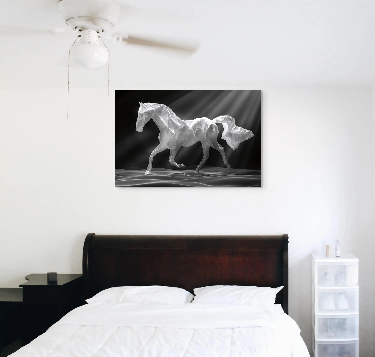 Tableau Cheval Design Géométrique - Élégance Cristalline Affiches, reproductions et œuvres graphiques Art Virtuoso