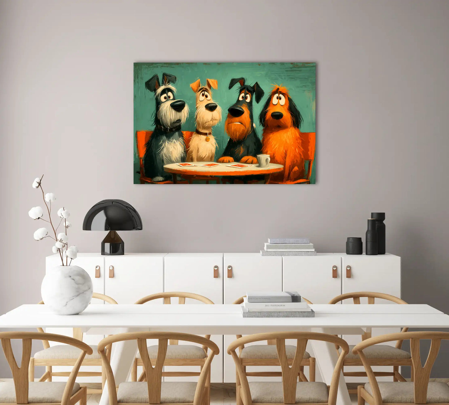 Tableau Chien Qui Joue Aux Cartes : Club Canin