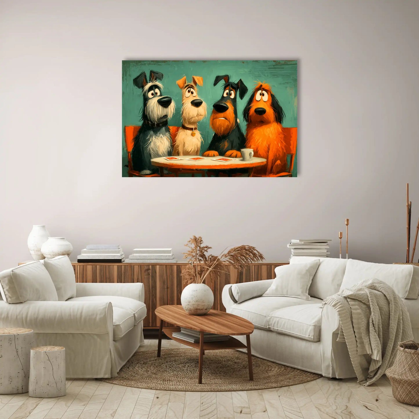 Tableau Chien Qui Joue Aux Cartes : Club Canin