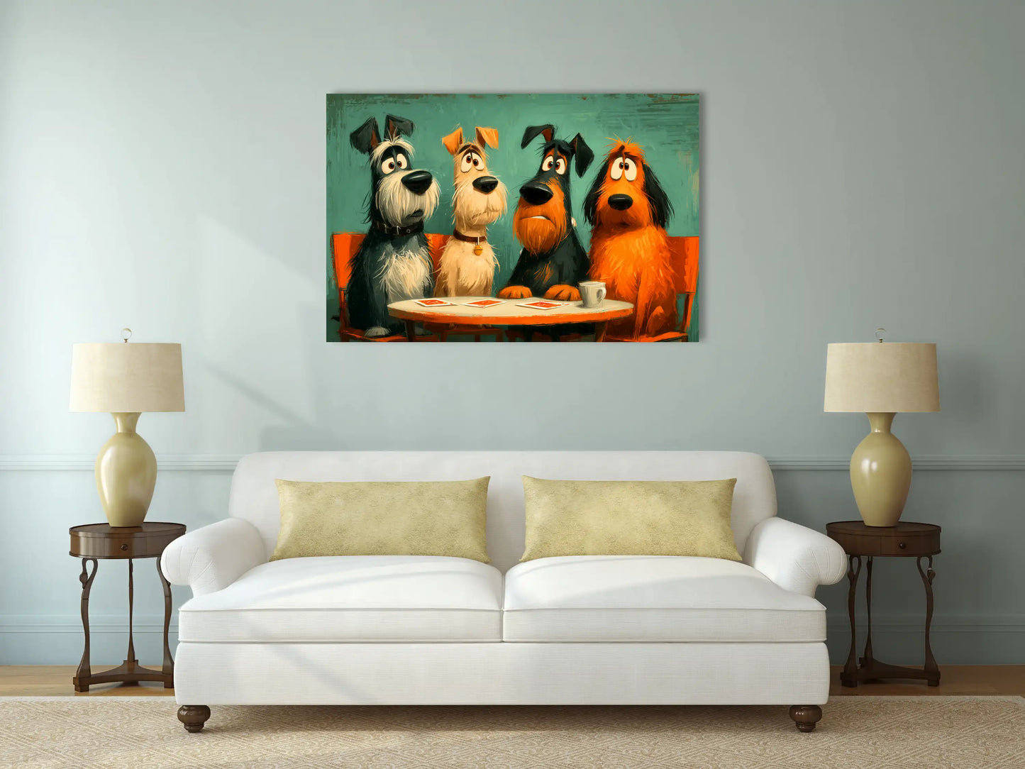 Tableau Chien Qui Joue Aux Cartes : Club Canin