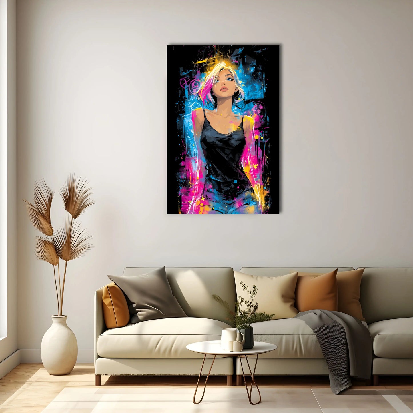 Tableau Contemporain - Femme Néon
