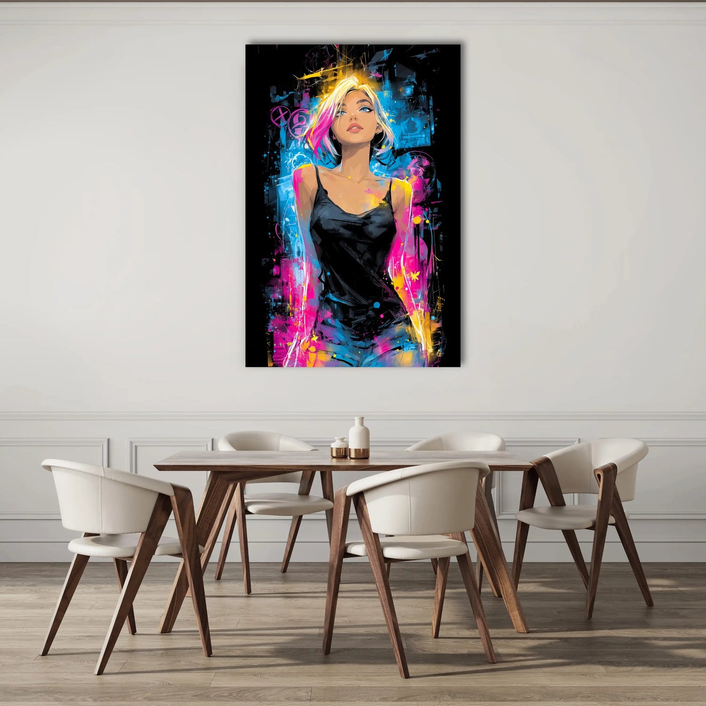 Tableau Contemporain - Femme Néon