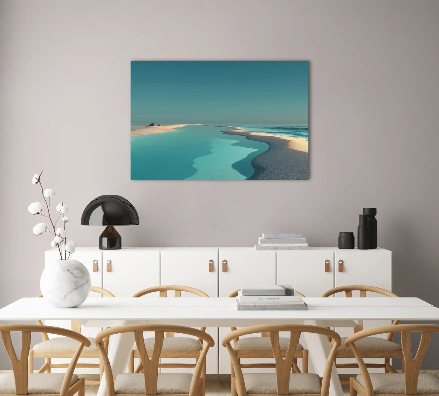 Tableau Contemporain Mer : Lagune Turquoise