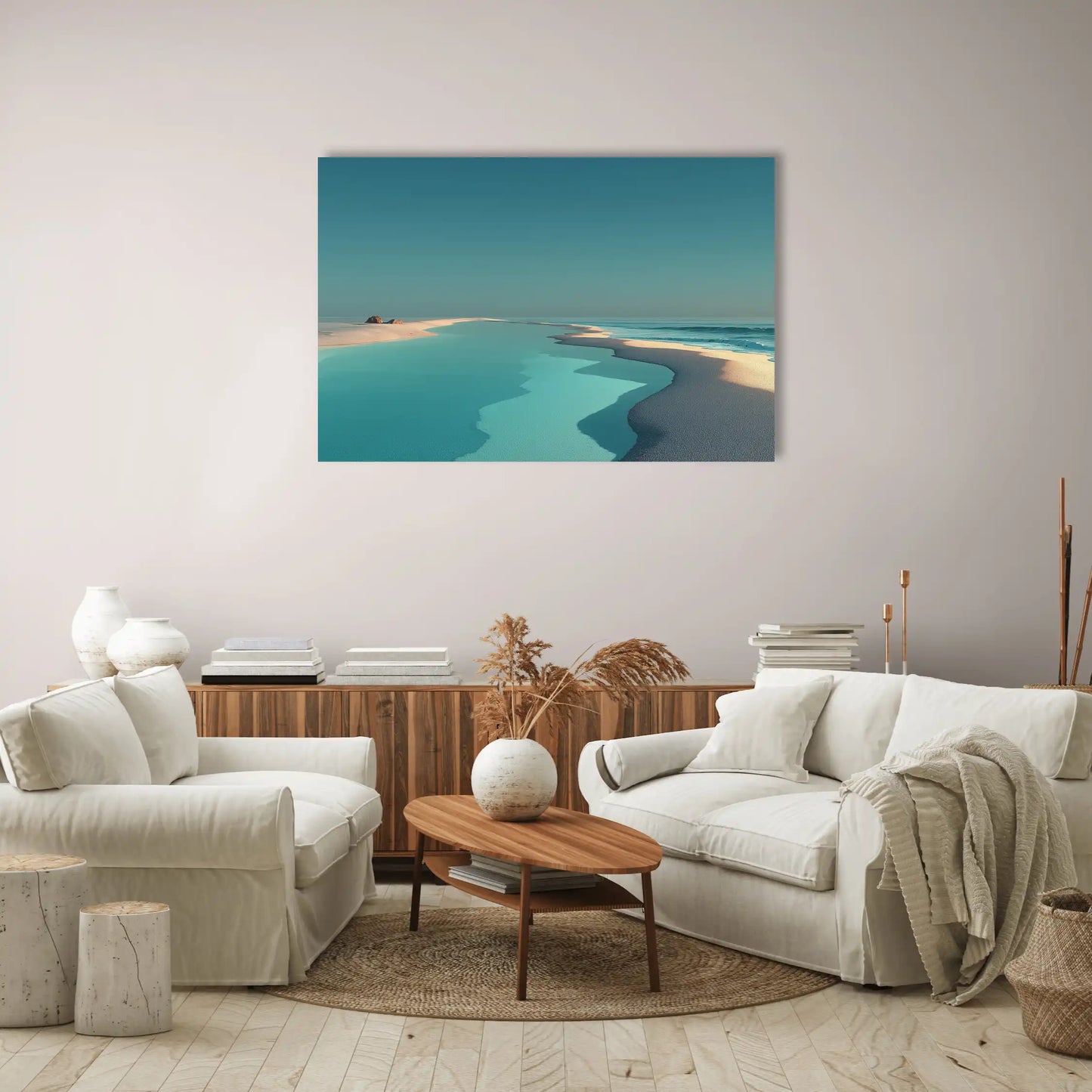 Tableau Contemporain Mer : Lagune Turquoise