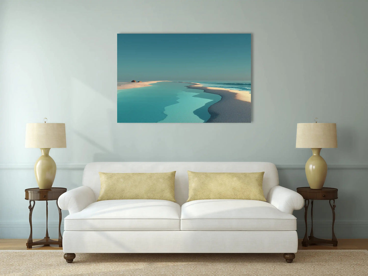 Tableau Contemporain Mer : Lagune Turquoise