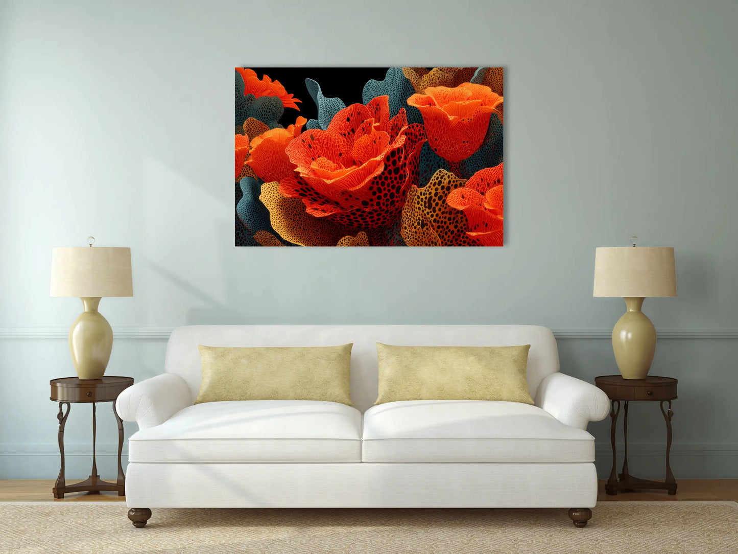 Tableau Contemporain Orange - Jardin Abyssal