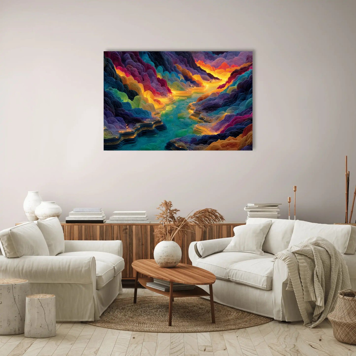 Tableau Contemporain Rectangulaire - Rivière Enchantée