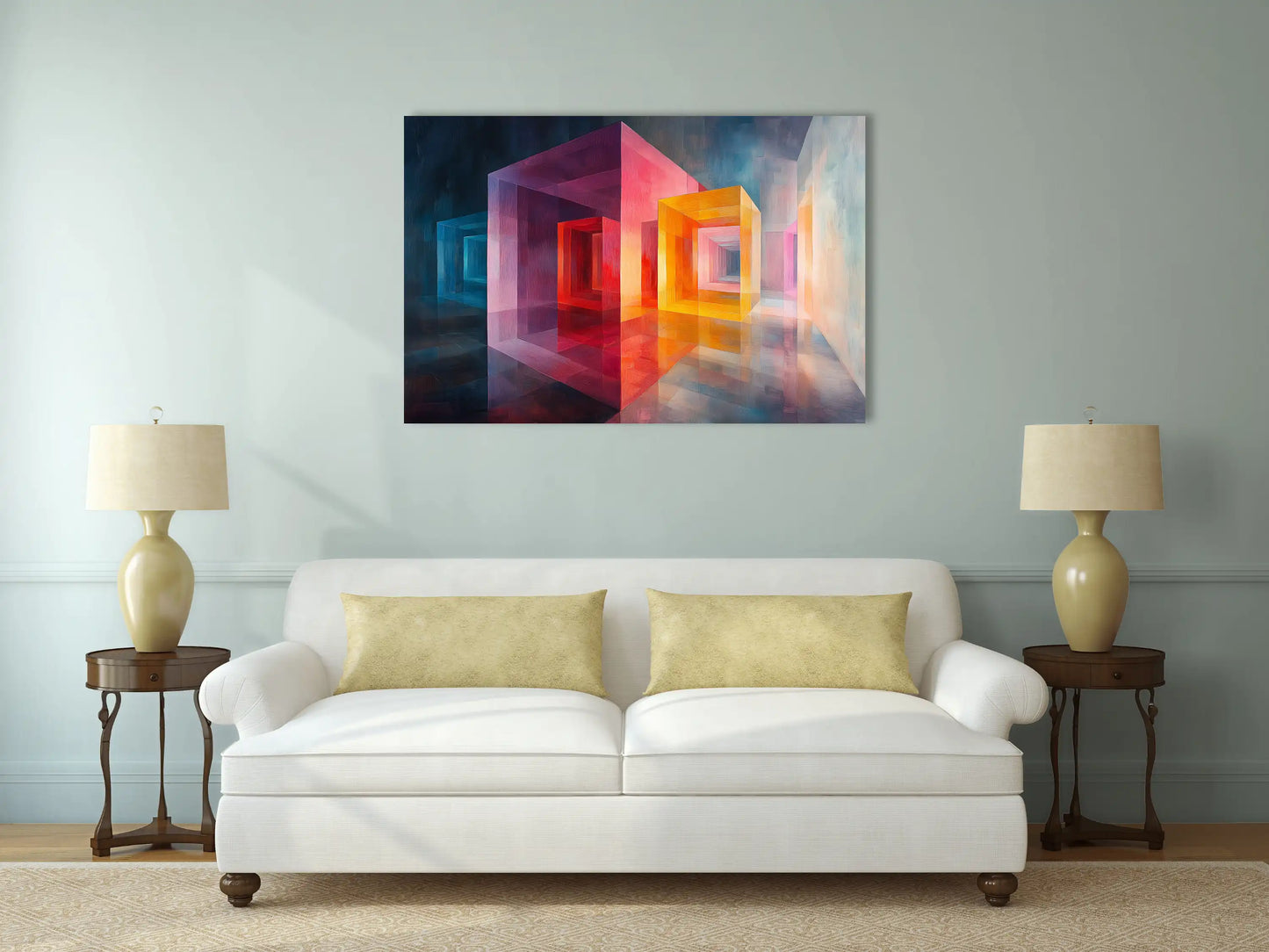 Tableau Cube Géométrique : Dimensions Colorées