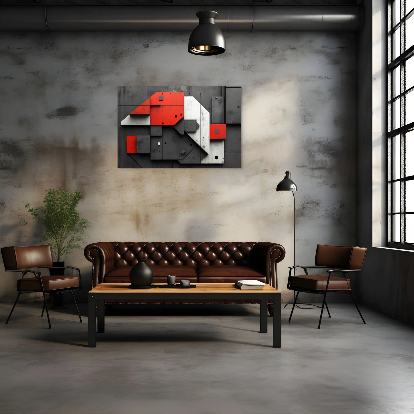 Tableau Deco Industriel - Harmonie des Textures Affiches, reproductions et œuvres graphiques Art Virtuoso