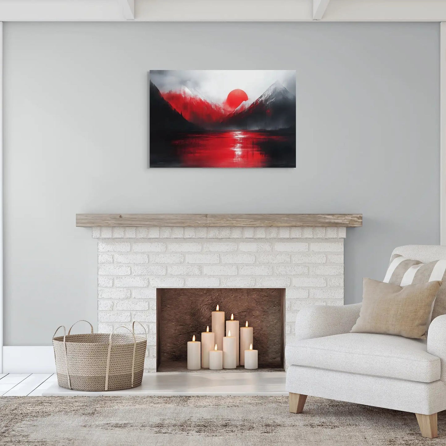 Tableau Déco Rouge : Reflets d'Aurore Affiches, reproductions et œuvres graphiques Art Virtuoso