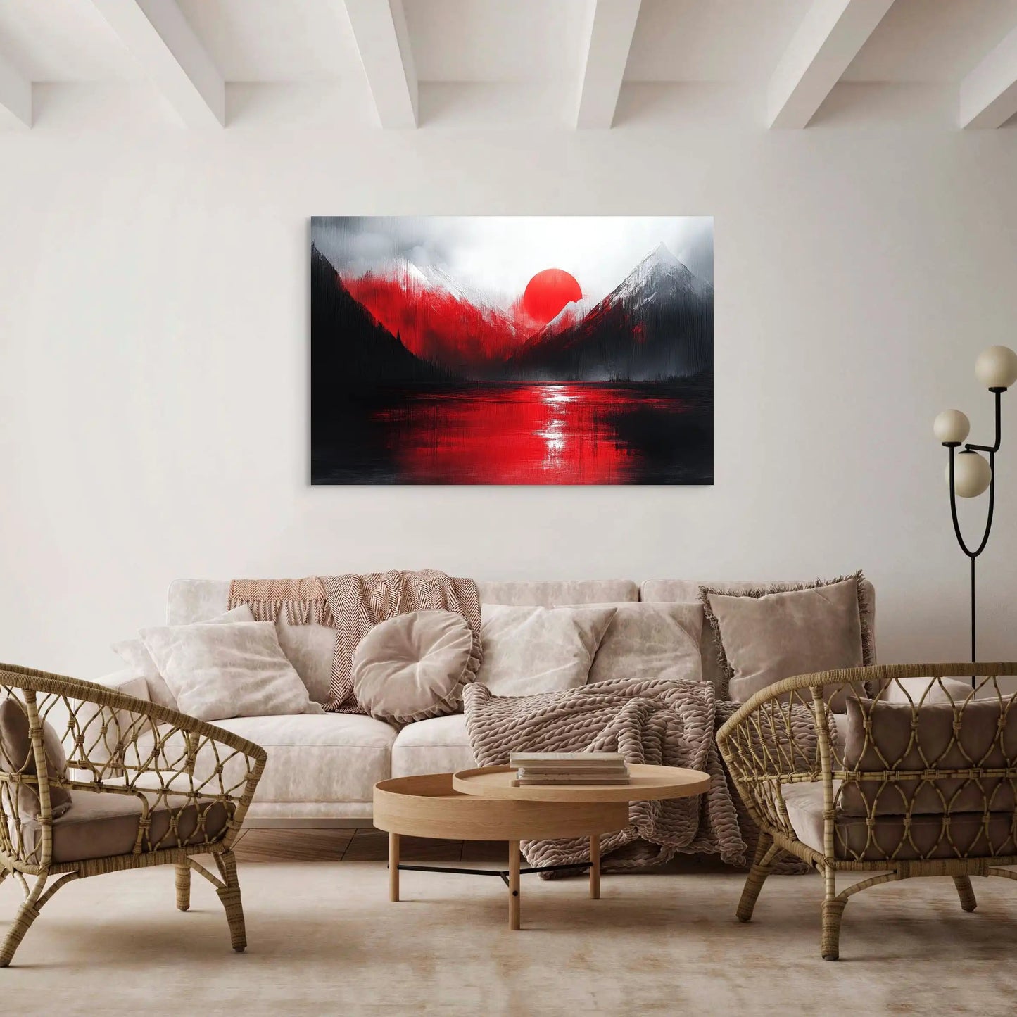 Tableau Déco Rouge : Reflets d'Aurore Affiches, reproductions et œuvres graphiques Art Virtuoso