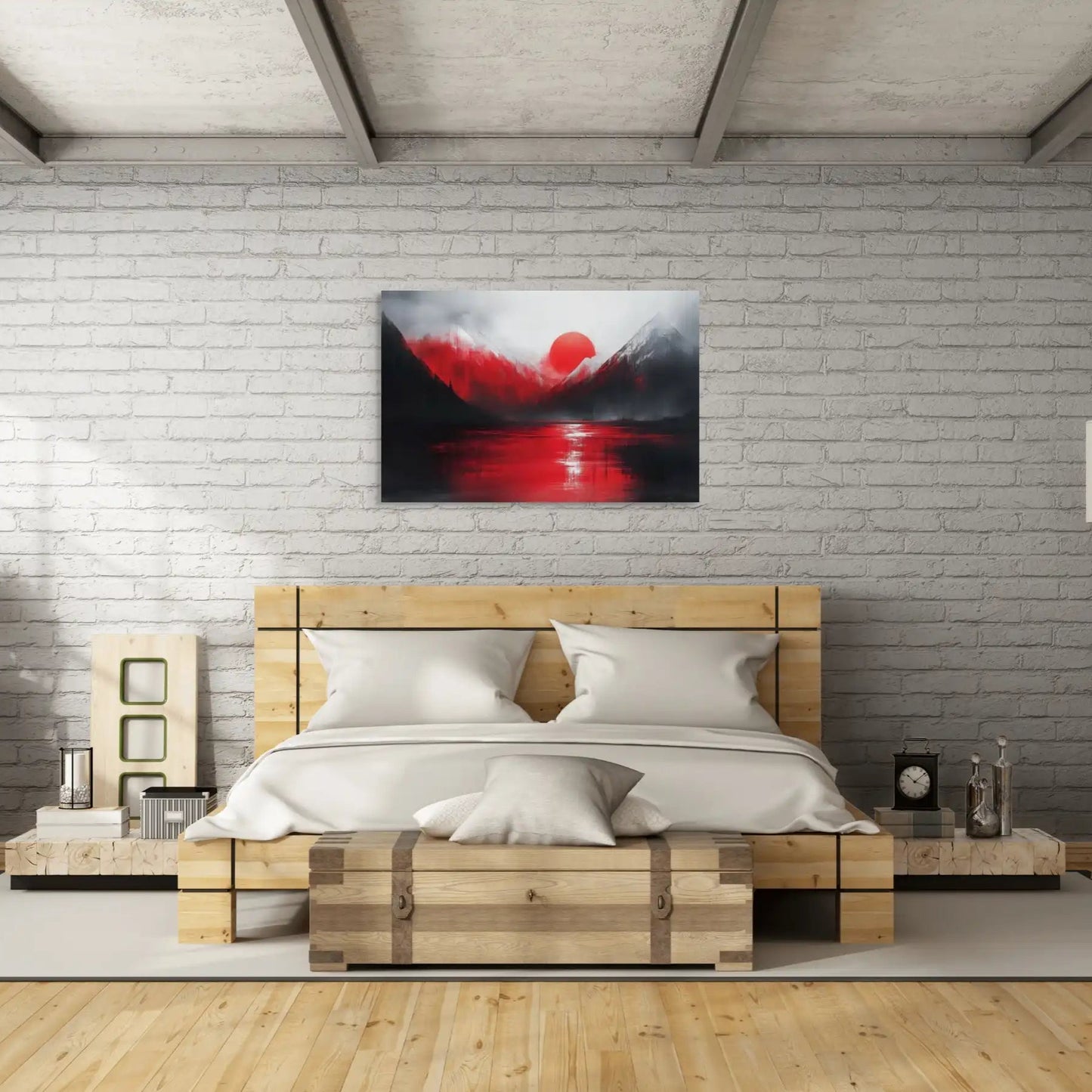 Tableau Déco Rouge : Reflets d'Aurore Affiches, reproductions et œuvres graphiques Art Virtuoso
