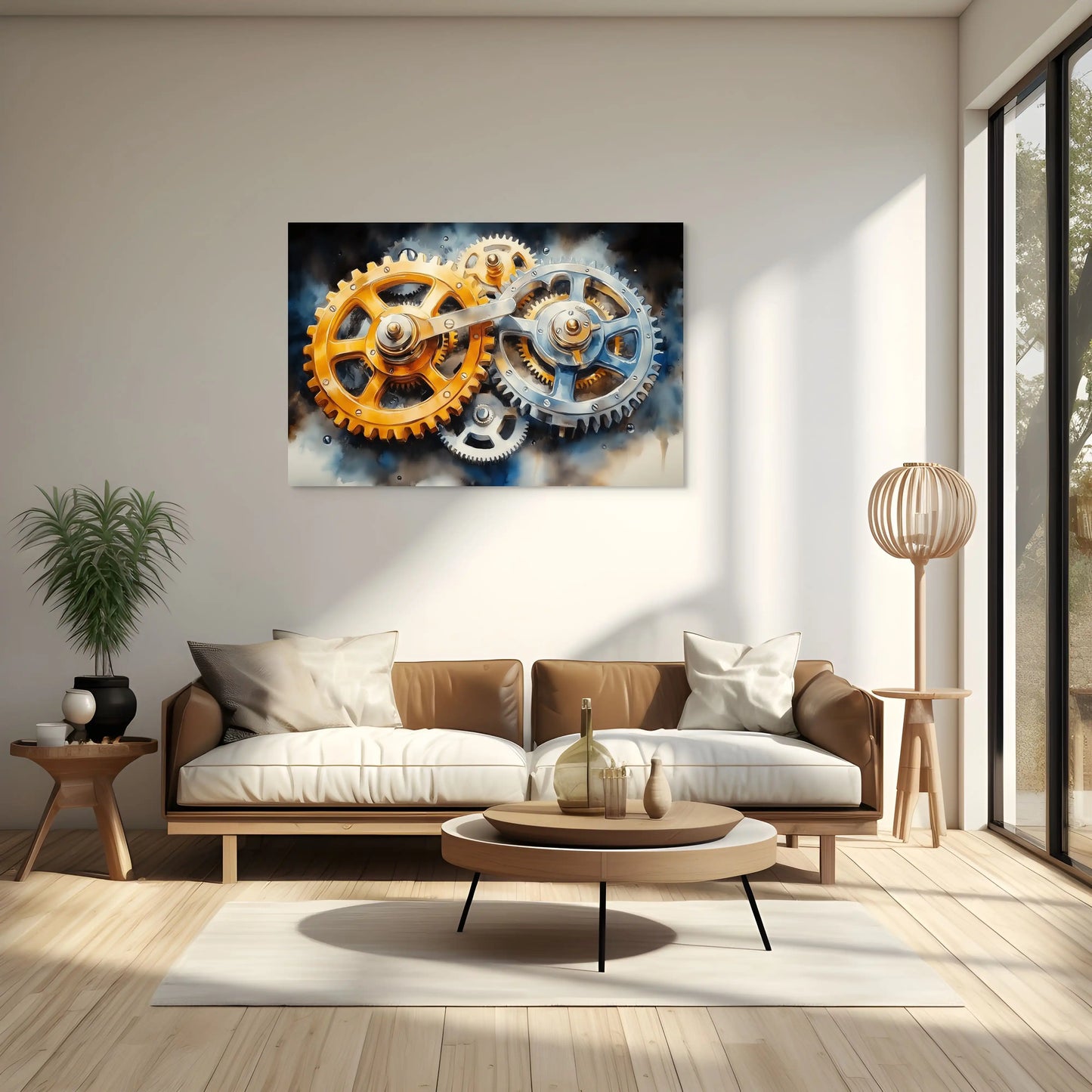 Tableau Engrenage Industriel - L'Harmonie des Mécanismes Affiches, reproductions et œuvres graphiques Art Virtuoso