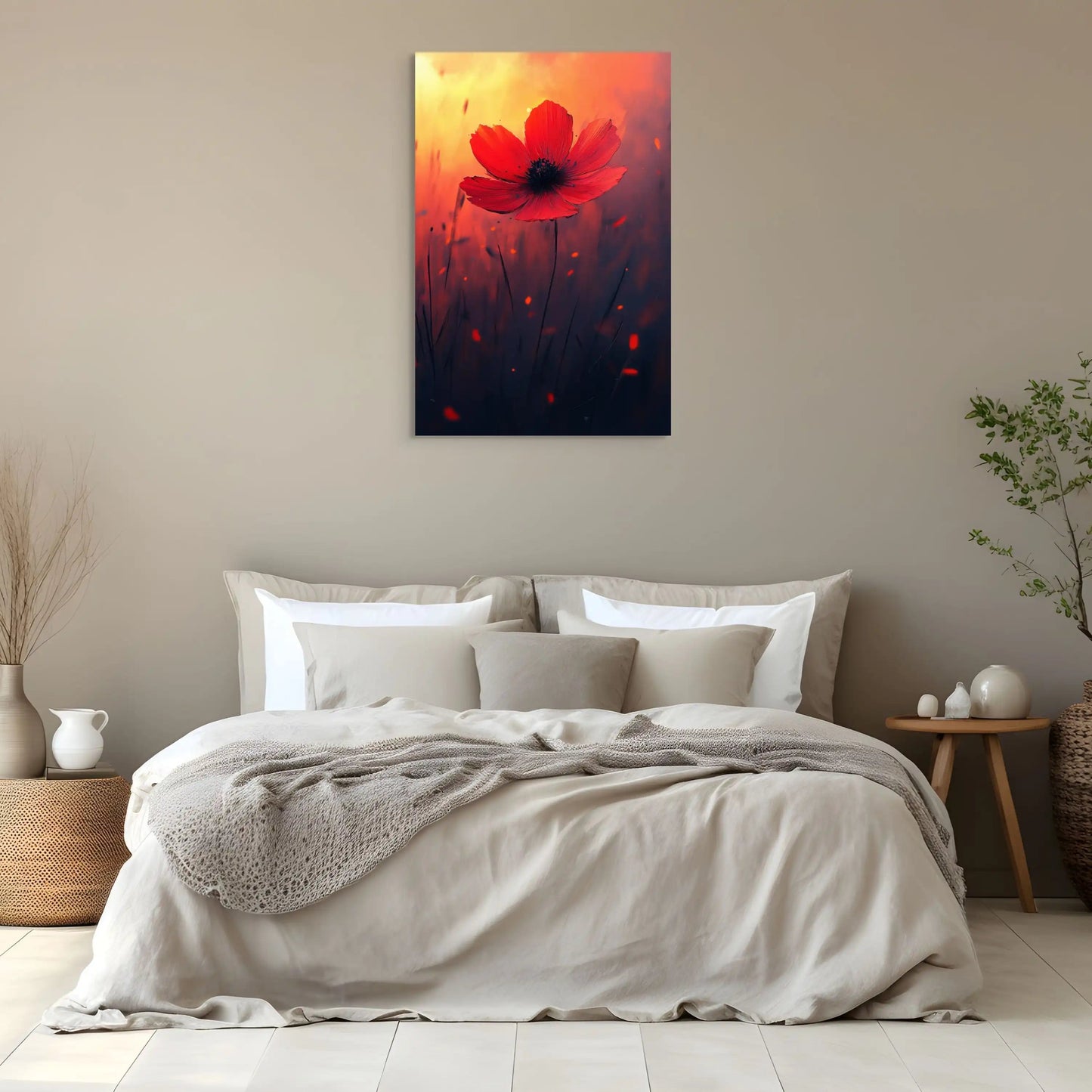 Tableau Fleur Rouge - Cosmos Flamboyant Affiches, reproductions et œuvres graphiques Art Virtuoso