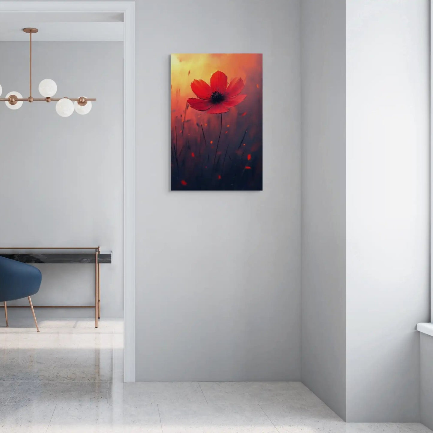 Tableau Fleur Rouge - Cosmos Flamboyant Affiches, reproductions et œuvres graphiques Art Virtuoso