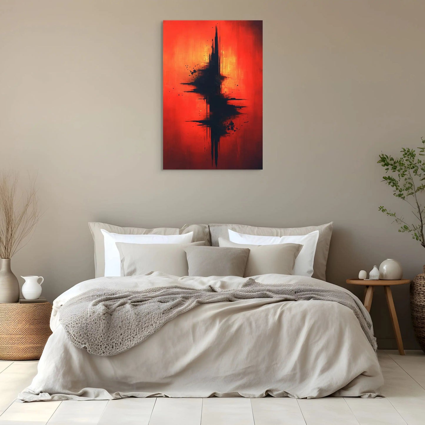 Tableau Fond Rouge - Éclipse Ardente Affiches, reproductions et œuvres graphiques Art Virtuoso