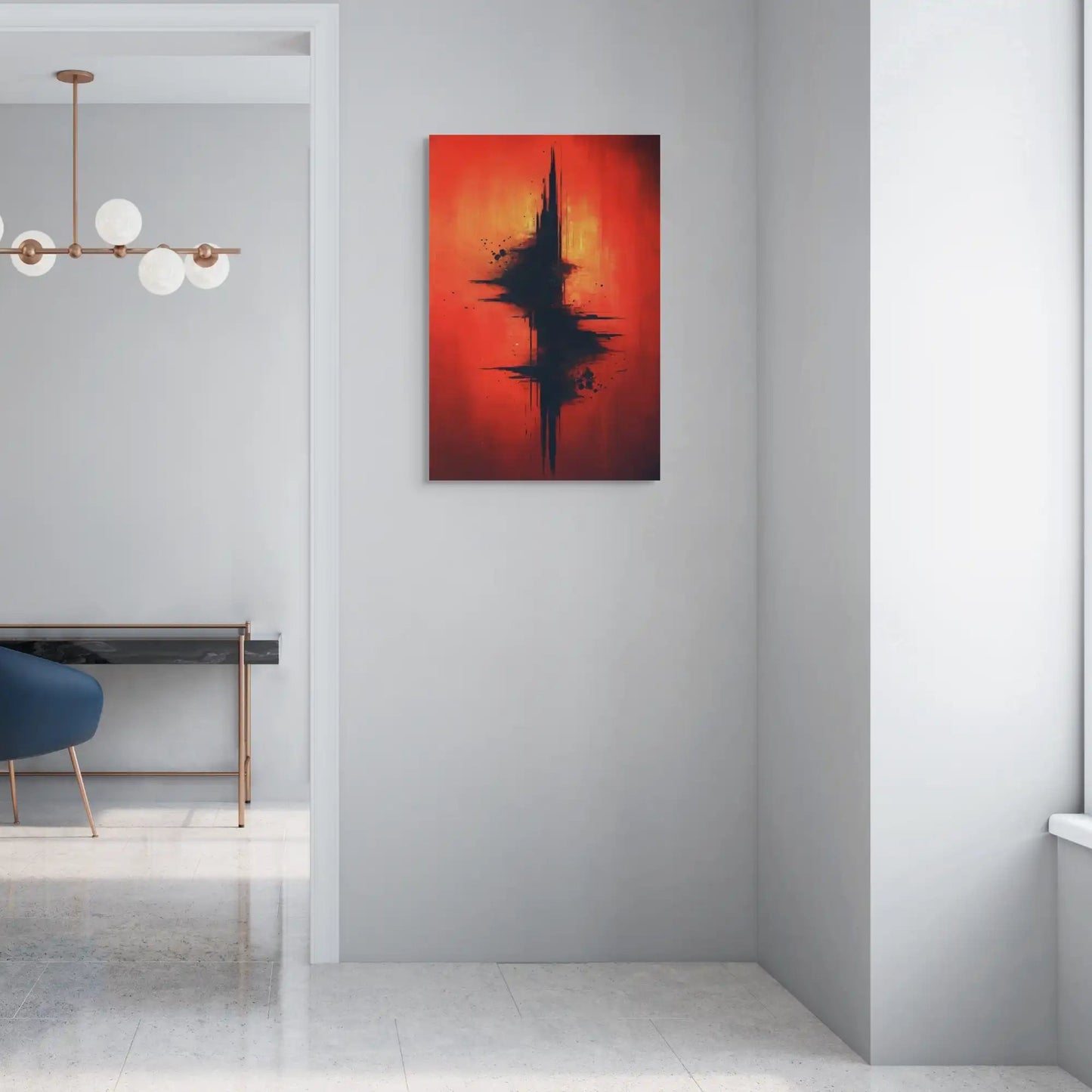 Tableau Fond Rouge - Éclipse Ardente Affiches, reproductions et œuvres graphiques Art Virtuoso