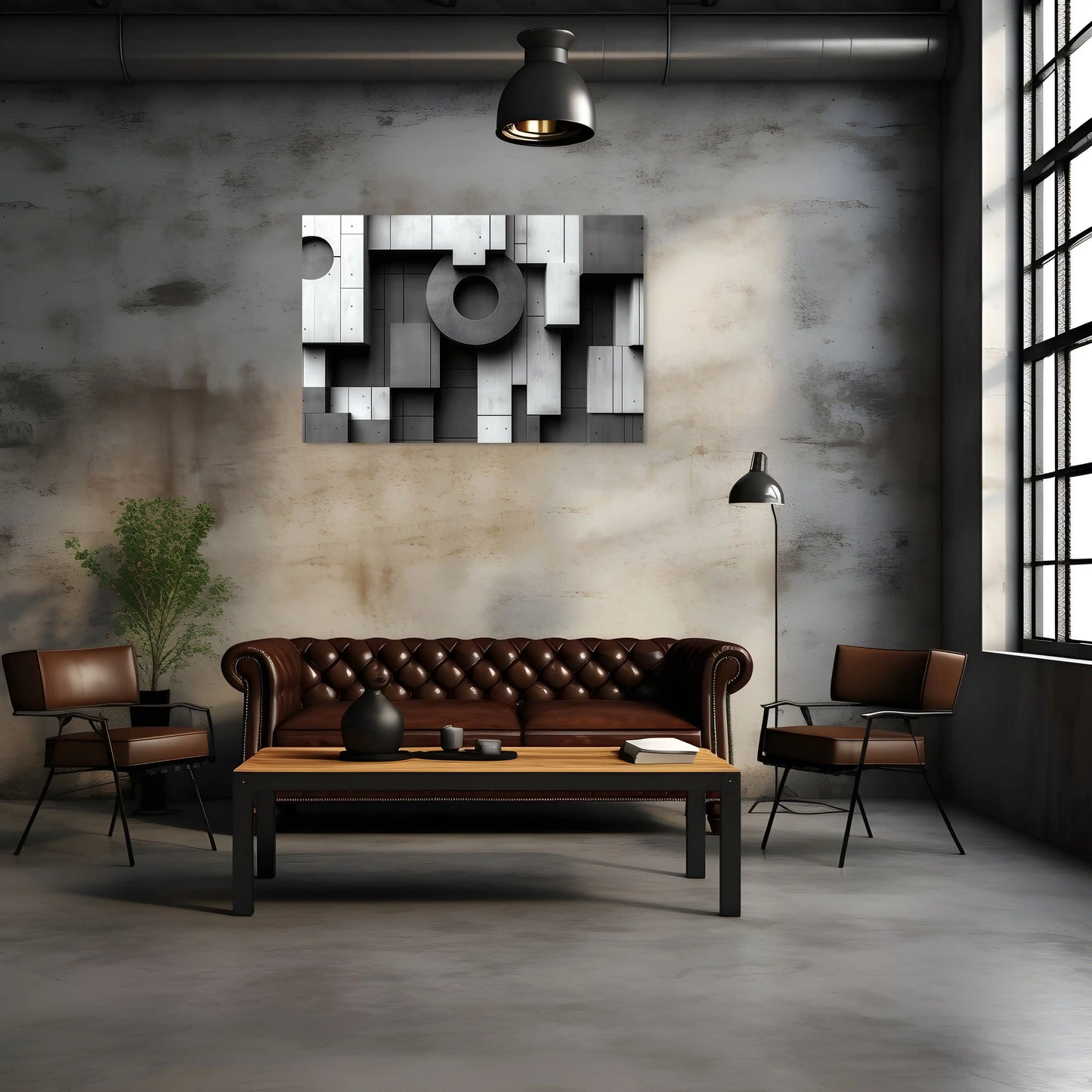 Tableau Forme Géométrique Noir et Blanc - Style Indus Affiches, reproductions et œuvres graphiques Art Virtuoso