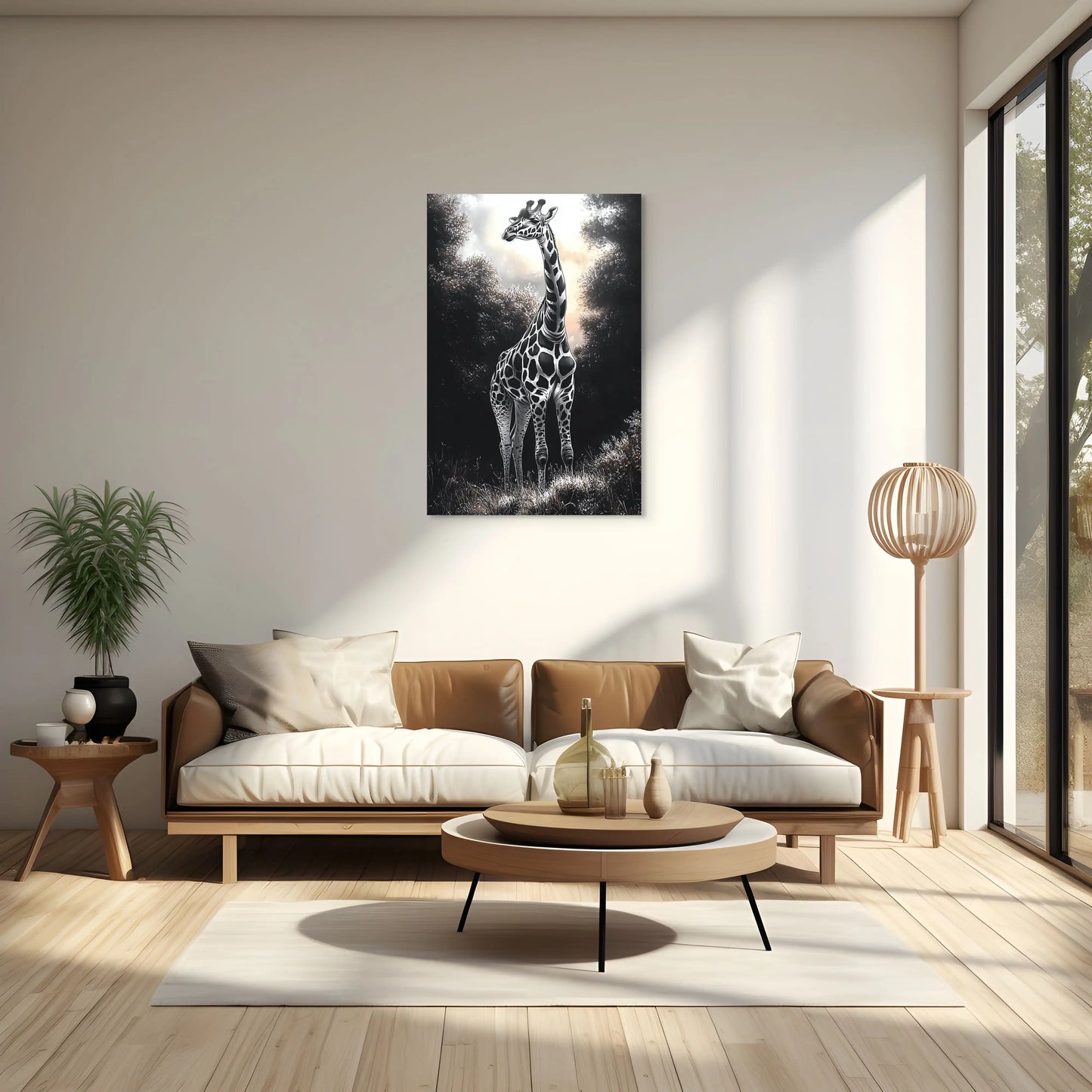 Tableau Girafe Noir et Blanc Affiches, reproductions et œuvres graphiques Art Virtuoso