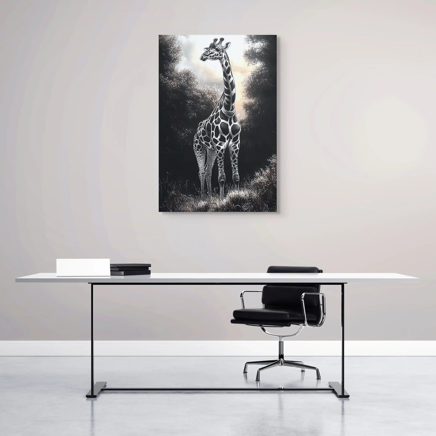 Tableau Girafe Noir et Blanc Affiches, reproductions et œuvres graphiques Art Virtuoso