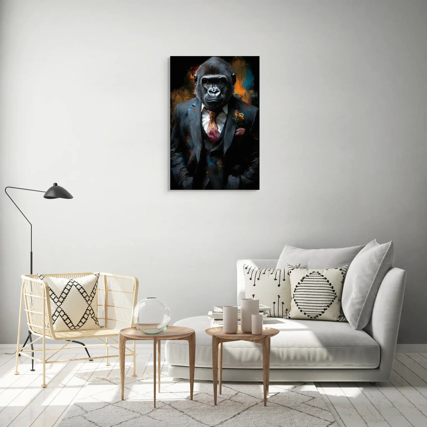 Tableau Gorille Costume : Portrait Moderne Affiches, reproductions et œuvres graphiques Art Virtuoso