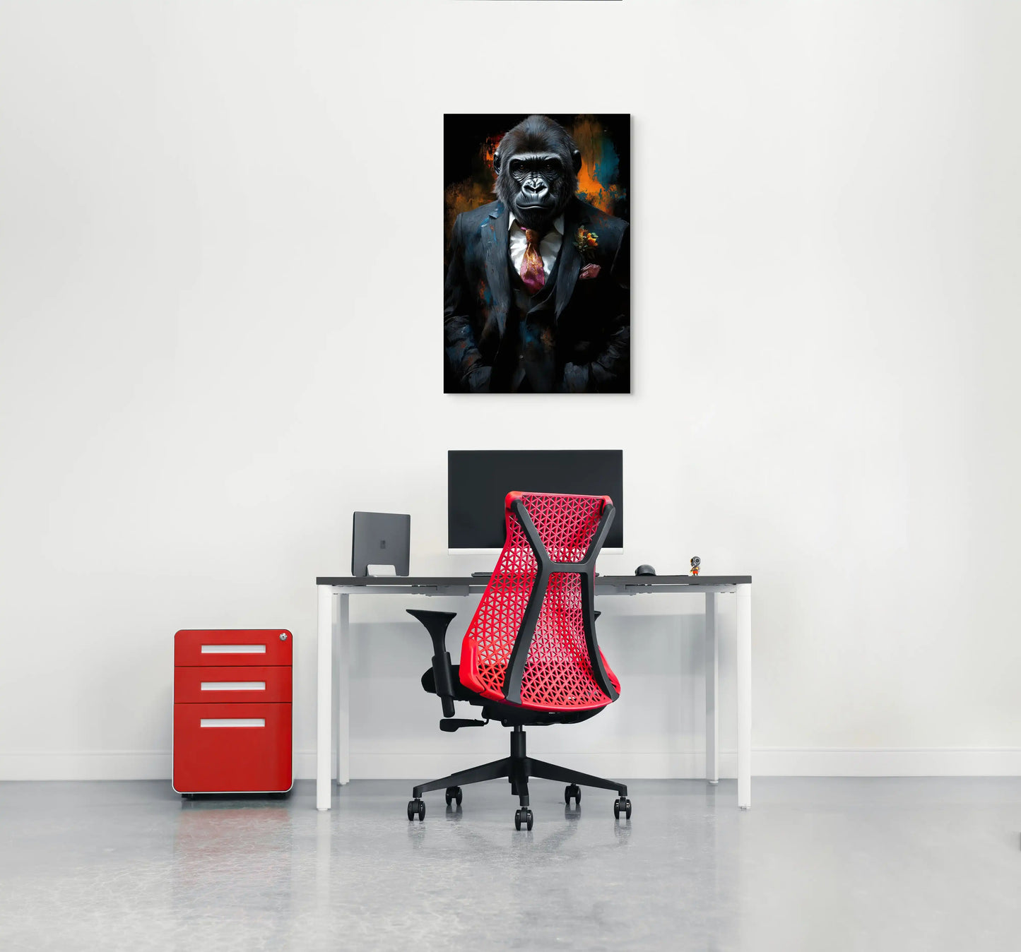 Tableau Gorille Costume : Portrait Moderne Affiches, reproductions et œuvres graphiques Art Virtuoso