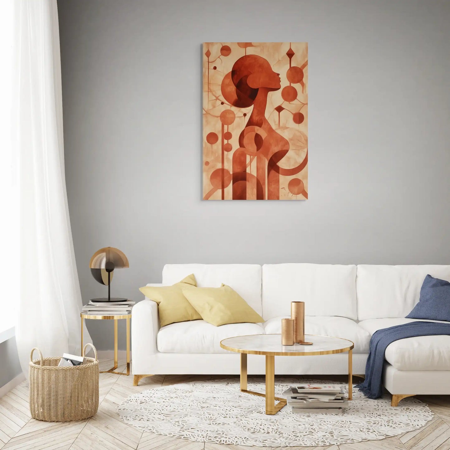 Tableau Graphique Terracotta - Silhouette Délicate Affiches, reproductions et œuvres graphiques Art Virtuoso