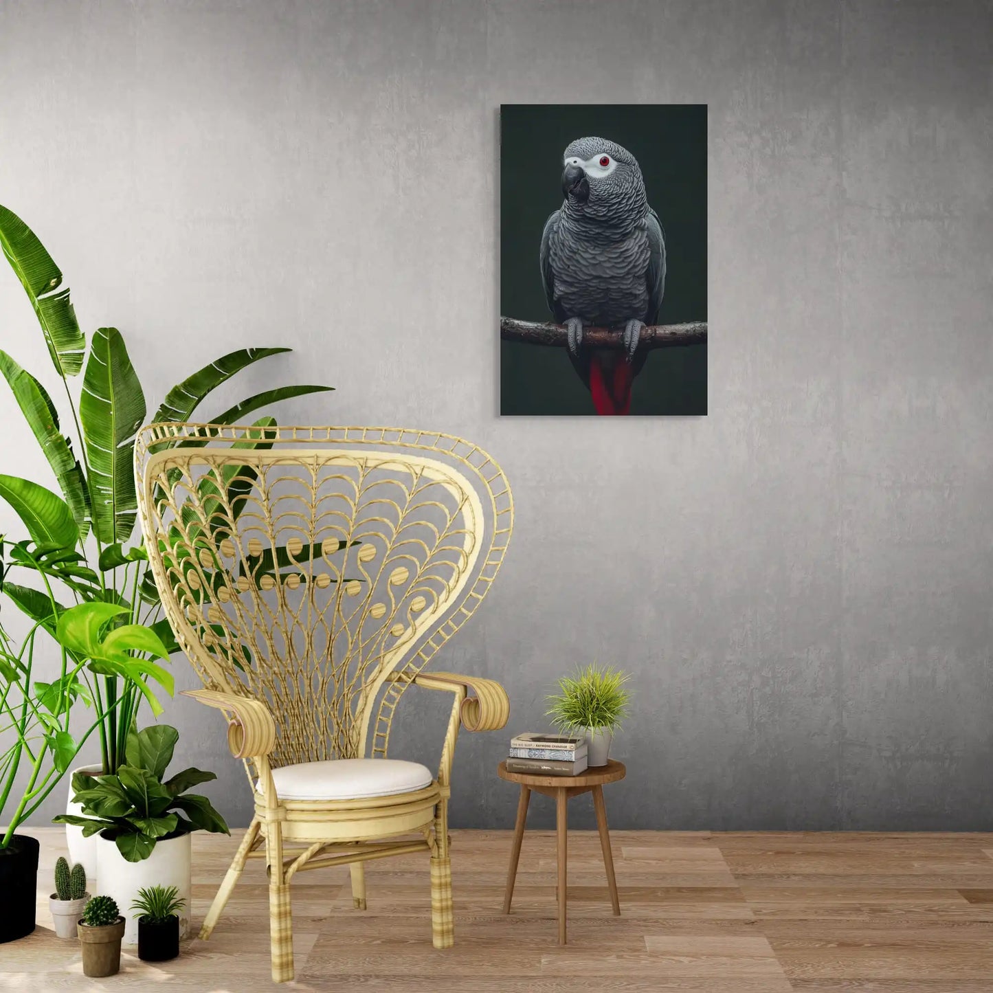 Tableau Gris du Gabon - Perroquet Exotique Affiches, reproductions et œuvres graphiques Art Virtuoso
