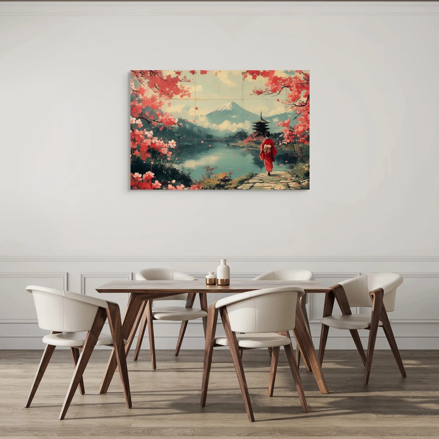 Tableau Japonais Vintage : Hanami au Mont Fuji Affiches, reproductions et œuvres graphiques Art Virtuoso