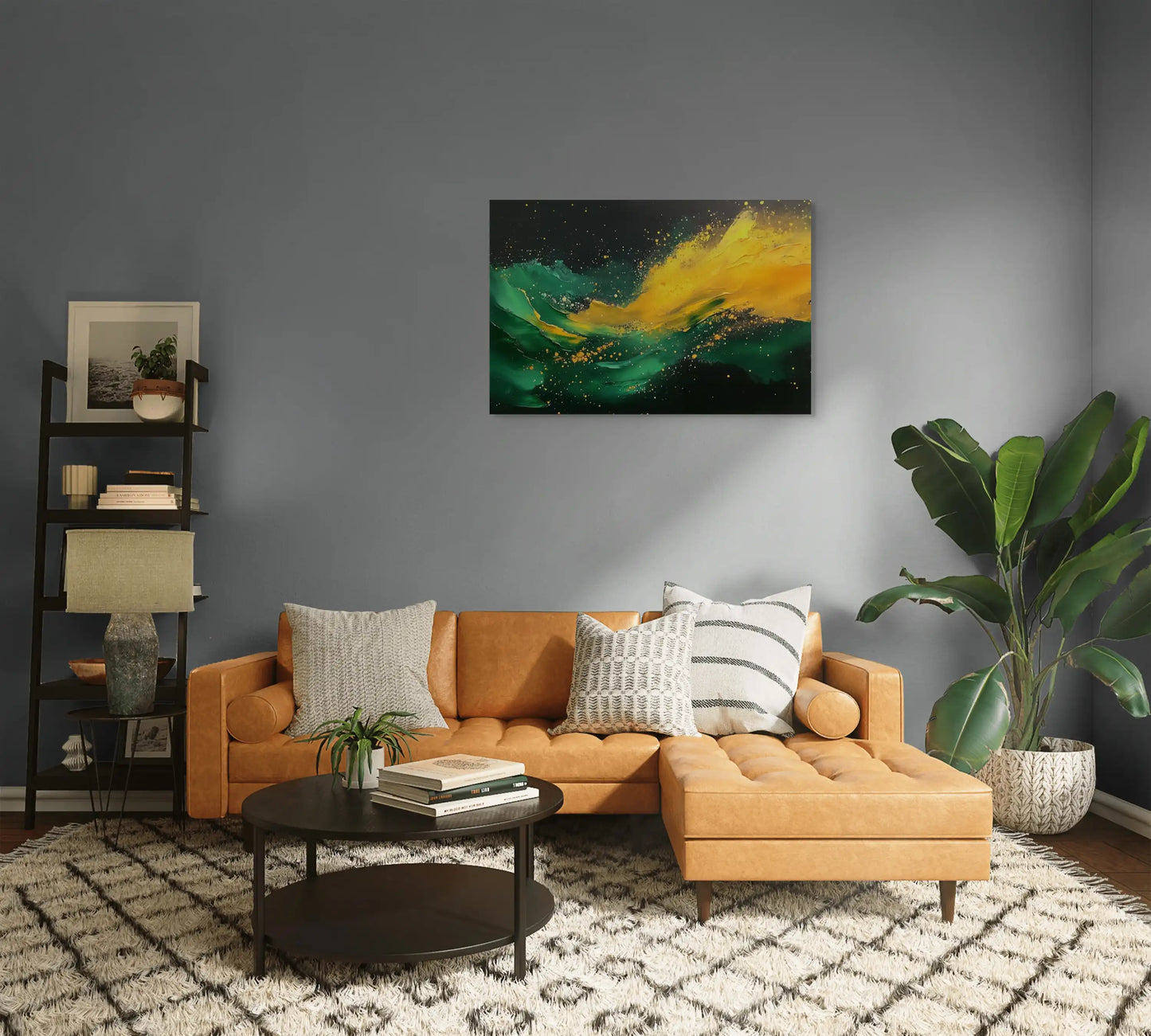 Tableau Jaune et Vert : Aurore Boréale Affiches, reproductions et œuvres graphiques Art Virtuoso