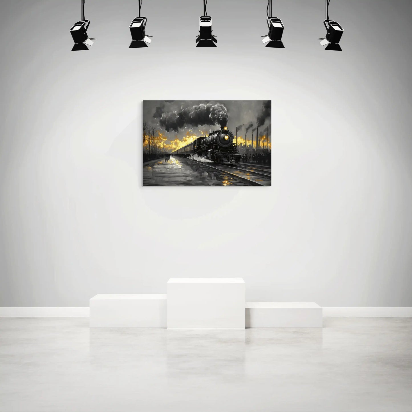 Tableau Locomotive au nuage de vapeur Affiches, reproductions et œuvres graphiques Art Virtuoso