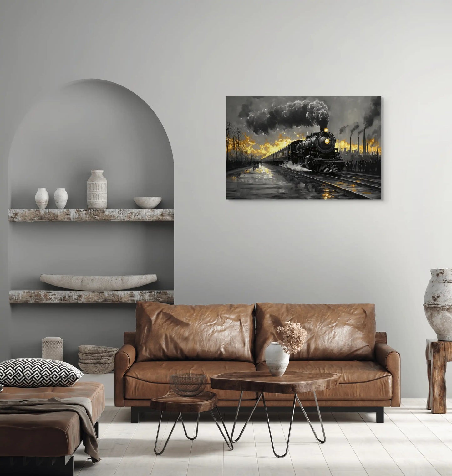 Tableau Locomotive au nuage de vapeur Affiches, reproductions et œuvres graphiques Art Virtuoso