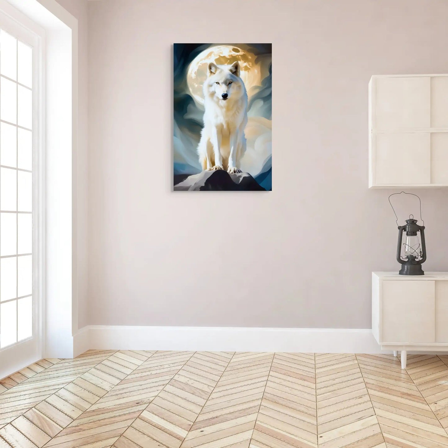 Tableau Loup Lunaire - Gardien de la Nuit Affiches, reproductions et œuvres graphiques Art Virtuoso