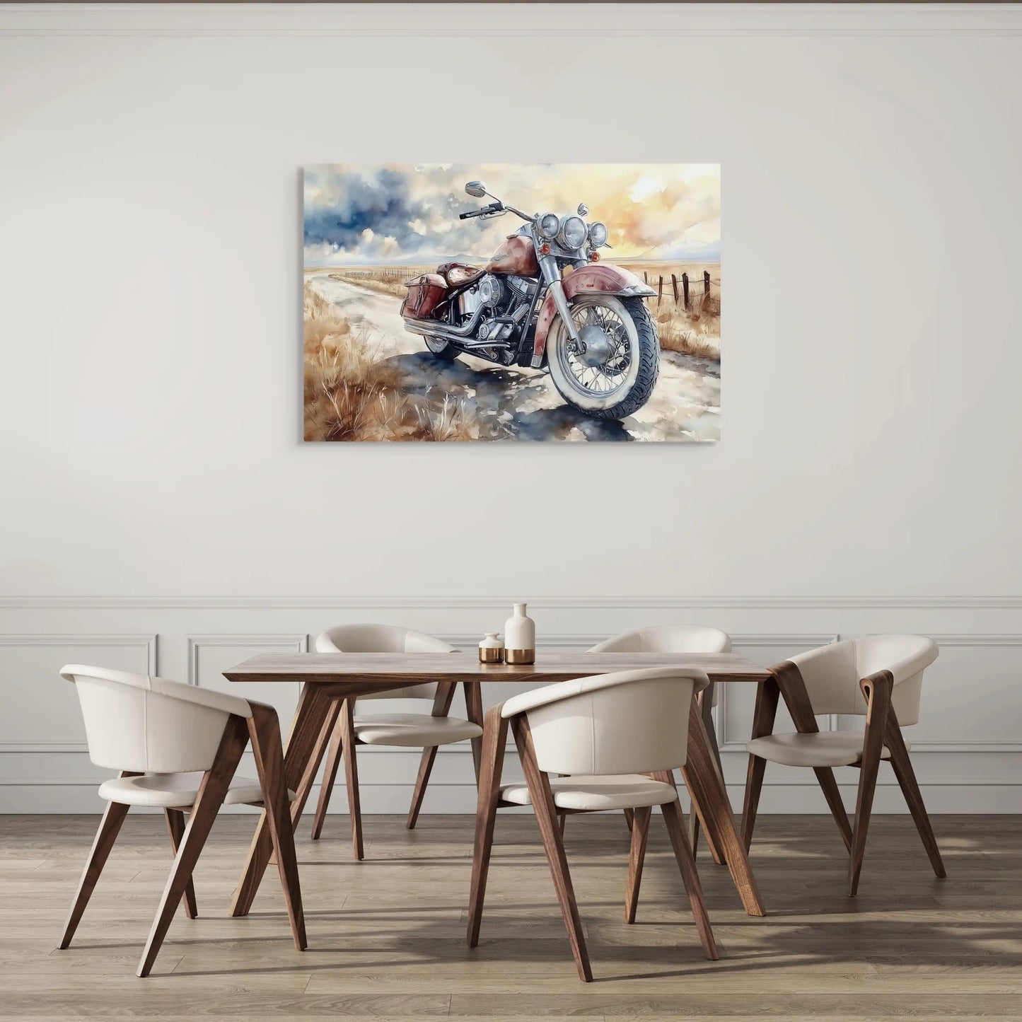 Tableau Moto Vintage : Liberté sur Route Affiches, reproductions et œuvres graphiques Art Virtuoso