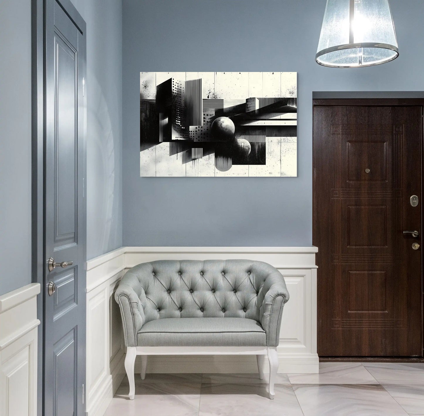 Tableau Noir et Blanc Géométrique - Cosmos Affiches, reproductions et œuvres graphiques Art Virtuoso