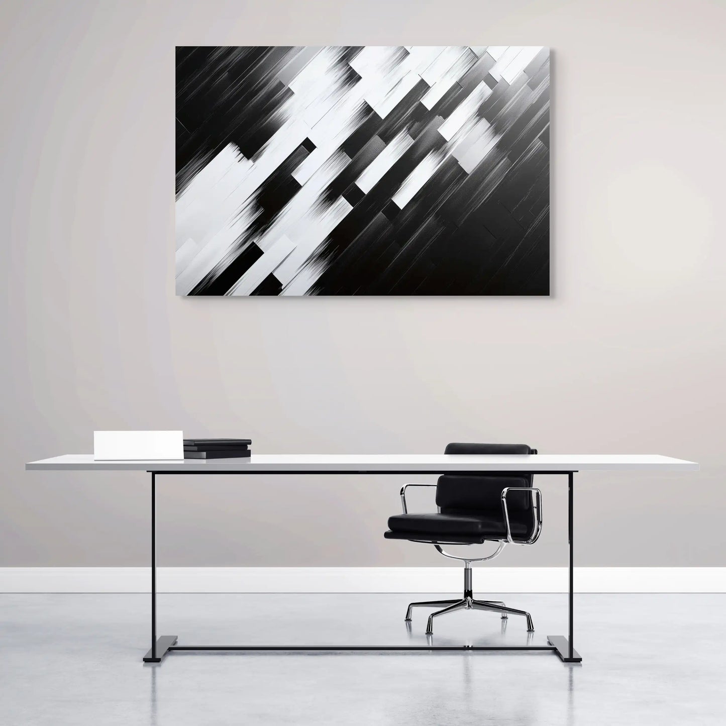 Tableau Noir et Blanc Mural Diagonal Affiches, reproductions et œuvres graphiques Art Virtuoso