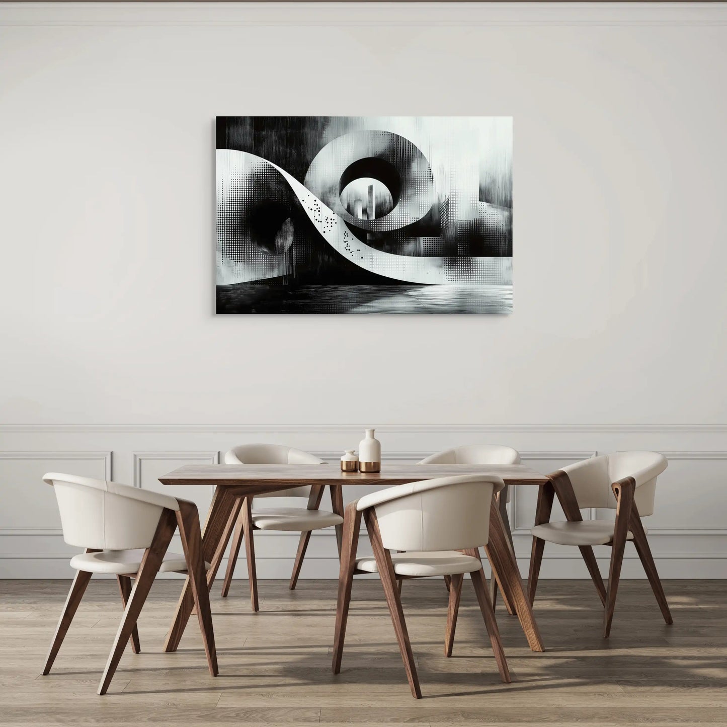 Tableau Noir et Blanc Original - Infini Affiches, reproductions et œuvres graphiques Art Virtuoso