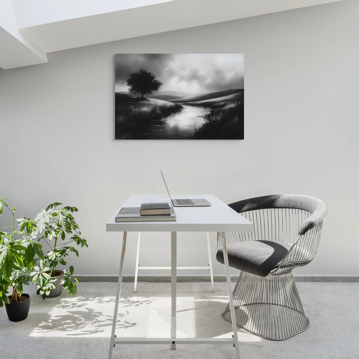 Tableau Noir et Blanc - Paysage Serein Affiches, reproductions et œuvres graphiques Art Virtuoso