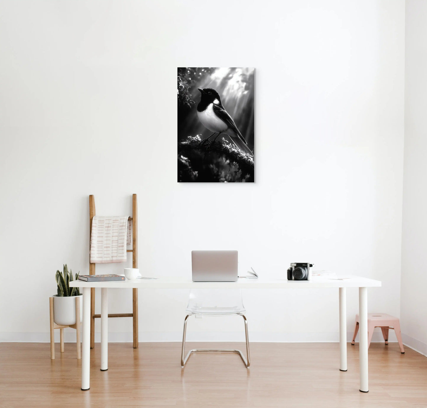 Tableau Oiseau Noir et Blanc Poétique Affiches, reproductions et œuvres graphiques Art Virtuoso