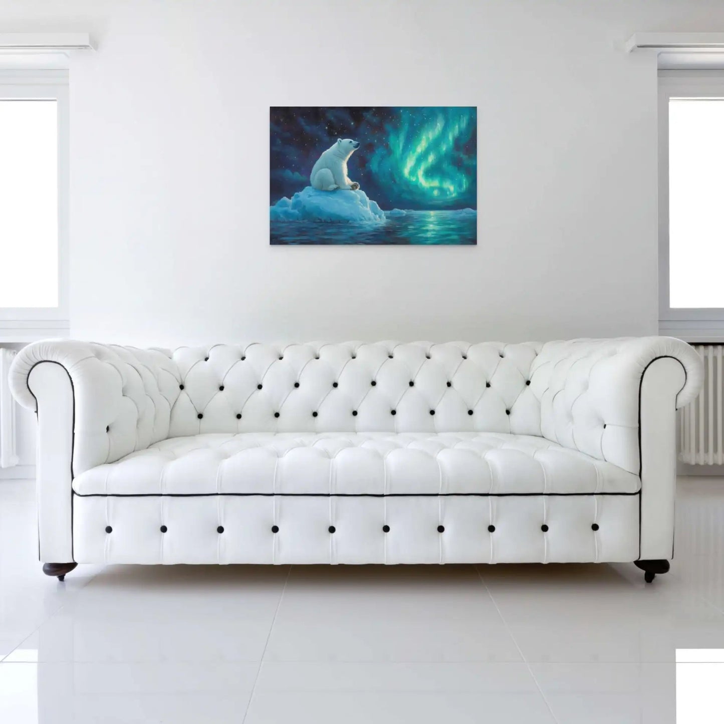 Tableau Ours Polaire : Veilleur des Aurores Affiches, reproductions et œuvres graphiques Art Virtuoso
