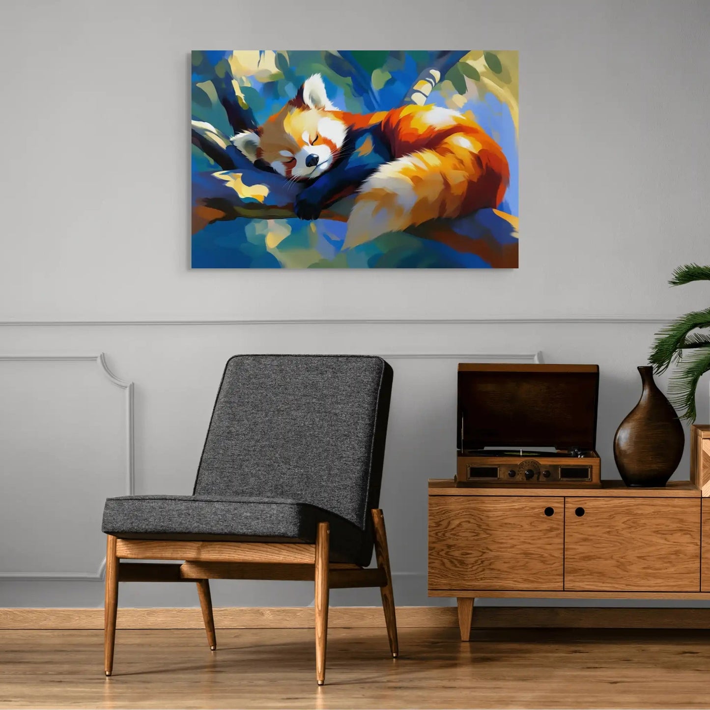 Tableau Panda Roux - Rêverie Colorée Affiches, reproductions et œuvres graphiques Art Virtuoso