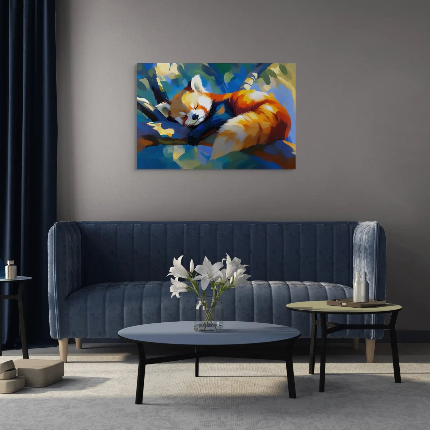 Tableau Panda Roux - Rêverie Colorée Affiches, reproductions et œuvres graphiques Art Virtuoso