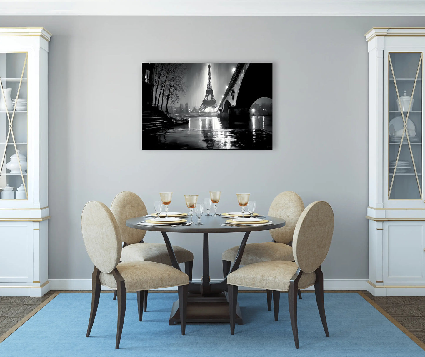 Tableau Paris Monochrome - Nocturne en Seine