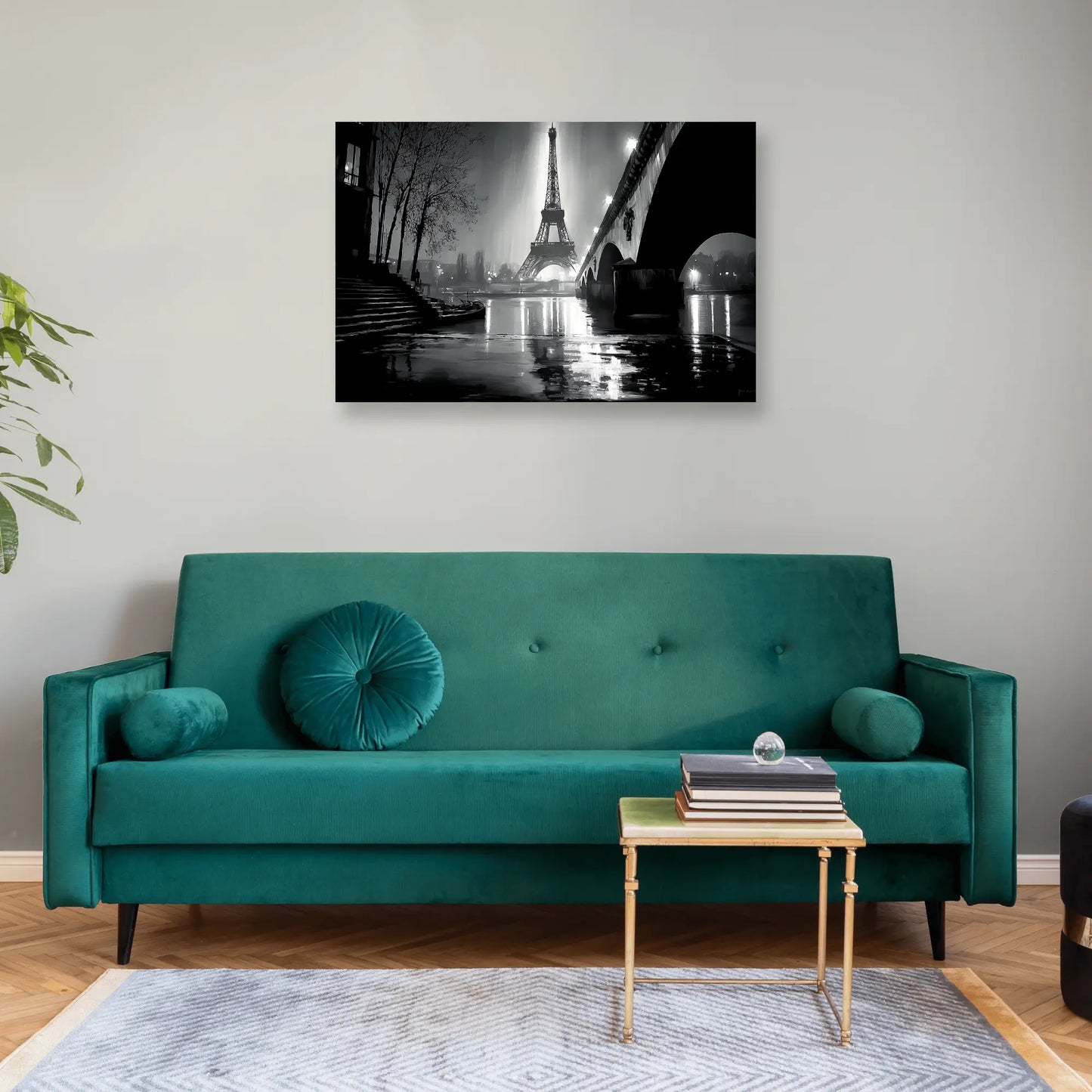 Tableau Paris Monochrome - Nocturne en Seine