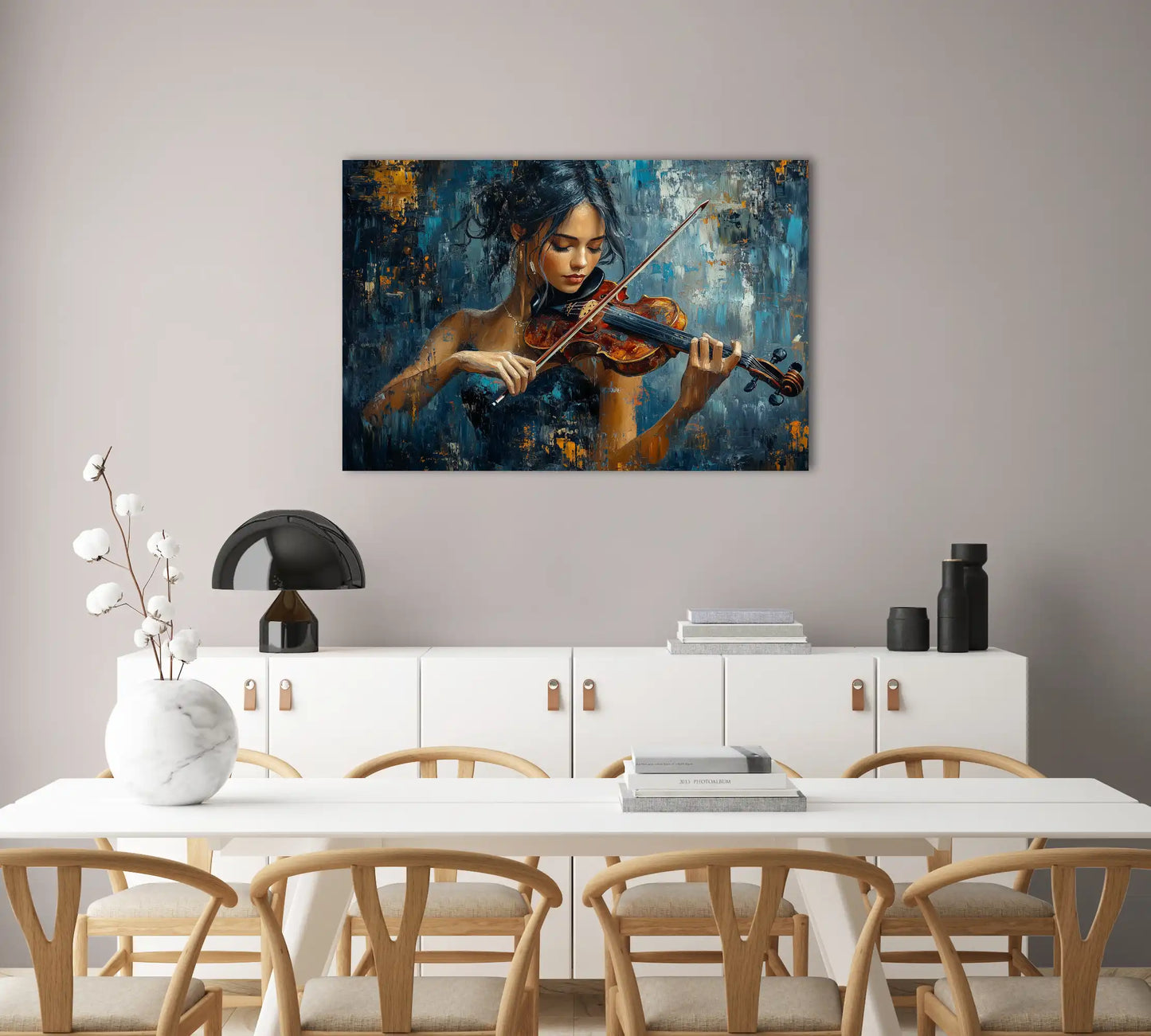 Tableau Peinture Musicien - Mélodie Nocturne