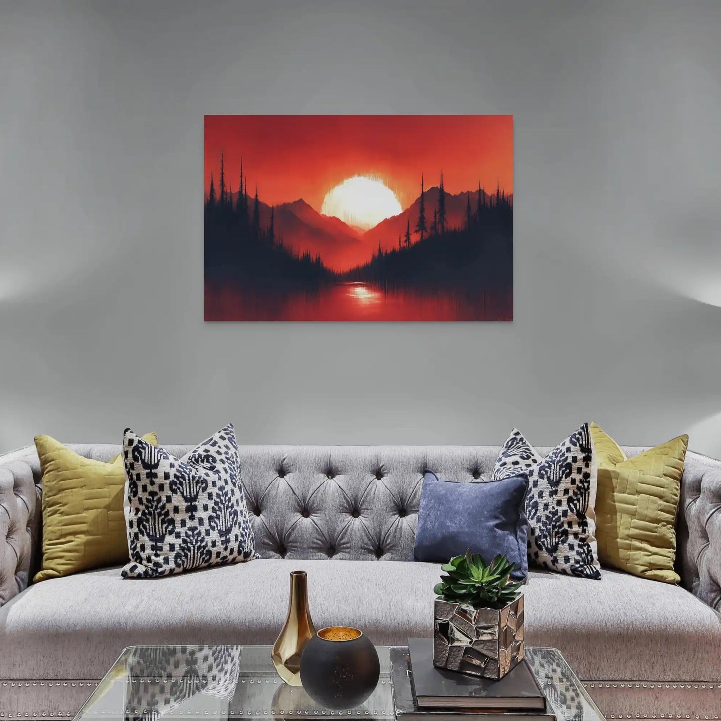 Tableau Peinture Rouge - L’Évasion Abstraite Affiches, reproductions et œuvres graphiques Art Virtuoso