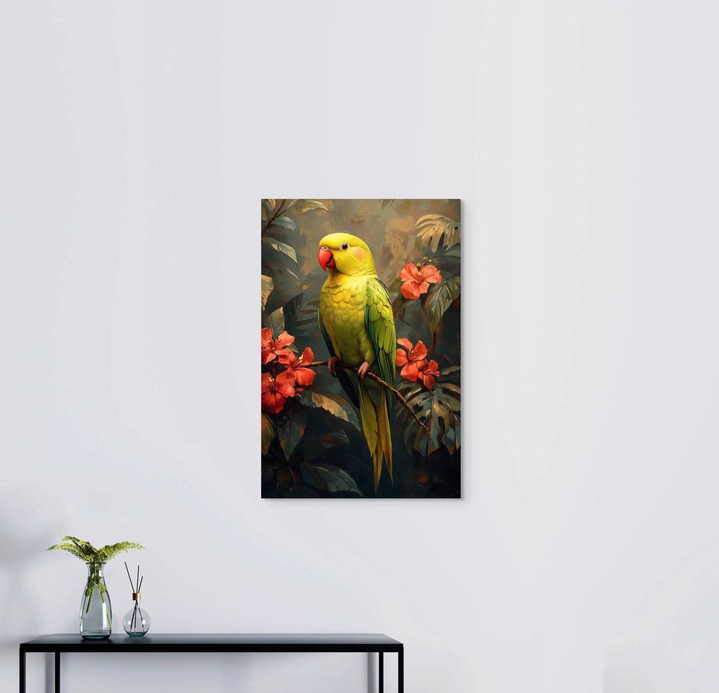 Tableau Perroquet Vert - Joie Tropicale Affiches, reproductions et œuvres graphiques Art Virtuoso