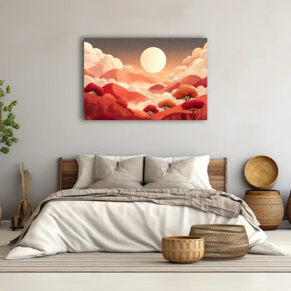 Tableau pour Chambre Cocooning : Aurore Terracotta