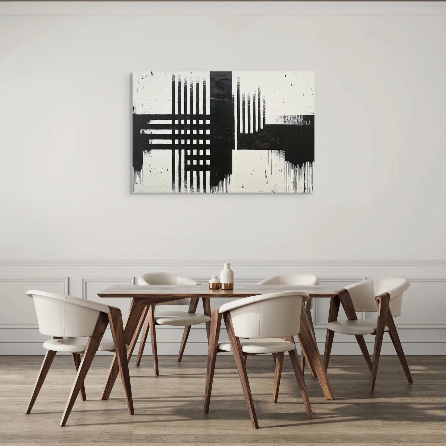 Tableau Rectangulaire Noir et Blanc Minimaliste Affiches, reproductions et œuvres graphiques Art Virtuoso